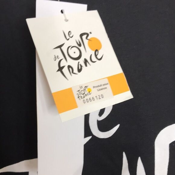 Official le Tour de France black big print T-shirt size medium - Picture 7 of 9